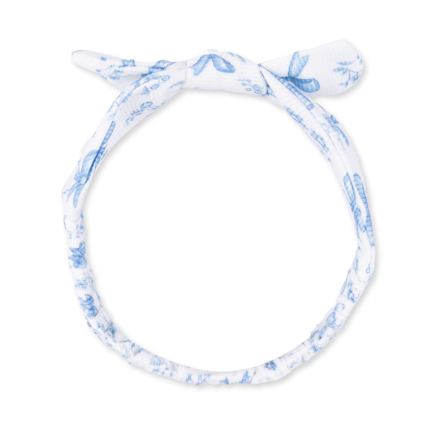 Blue Bows and Flowers - Knot Headband