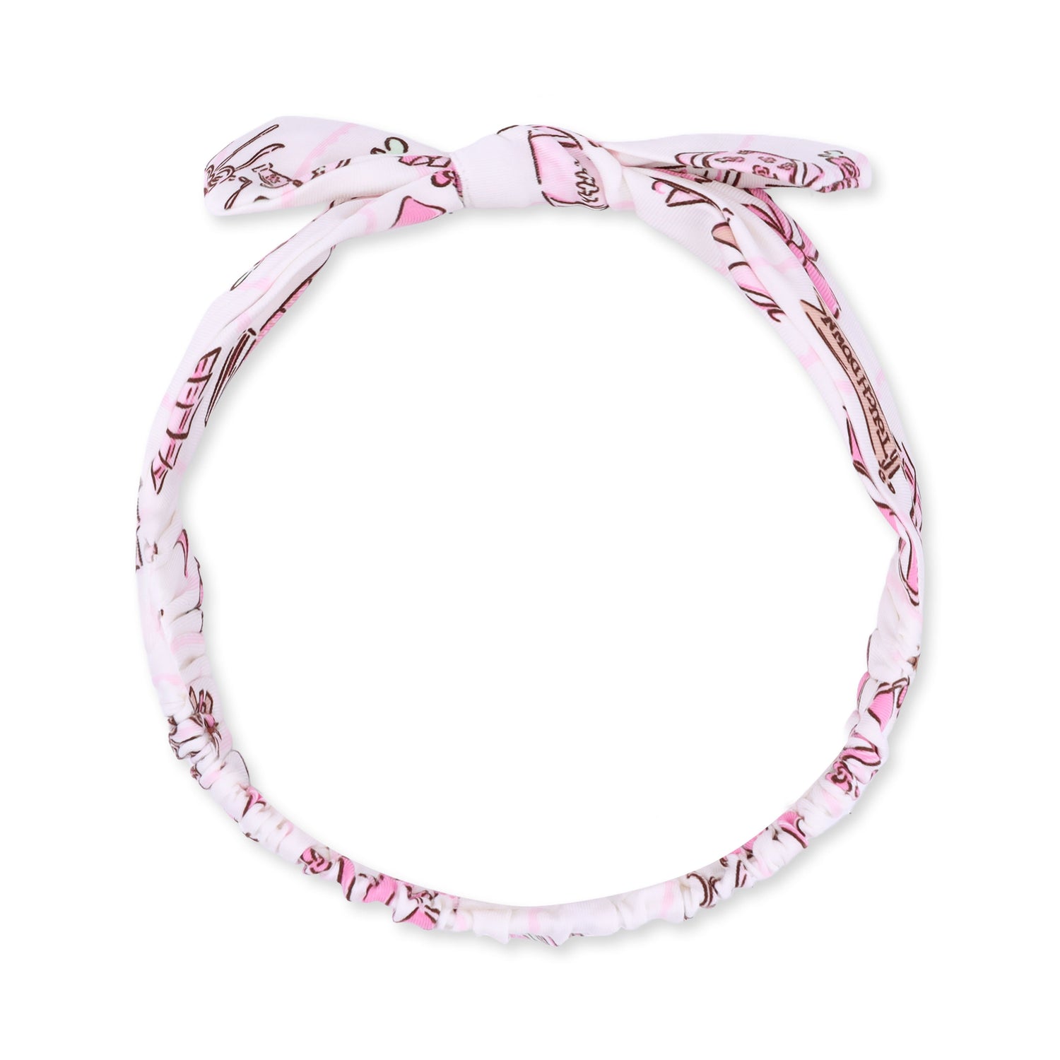 Baby knot headband in a football cheer print with knotted detail at the top