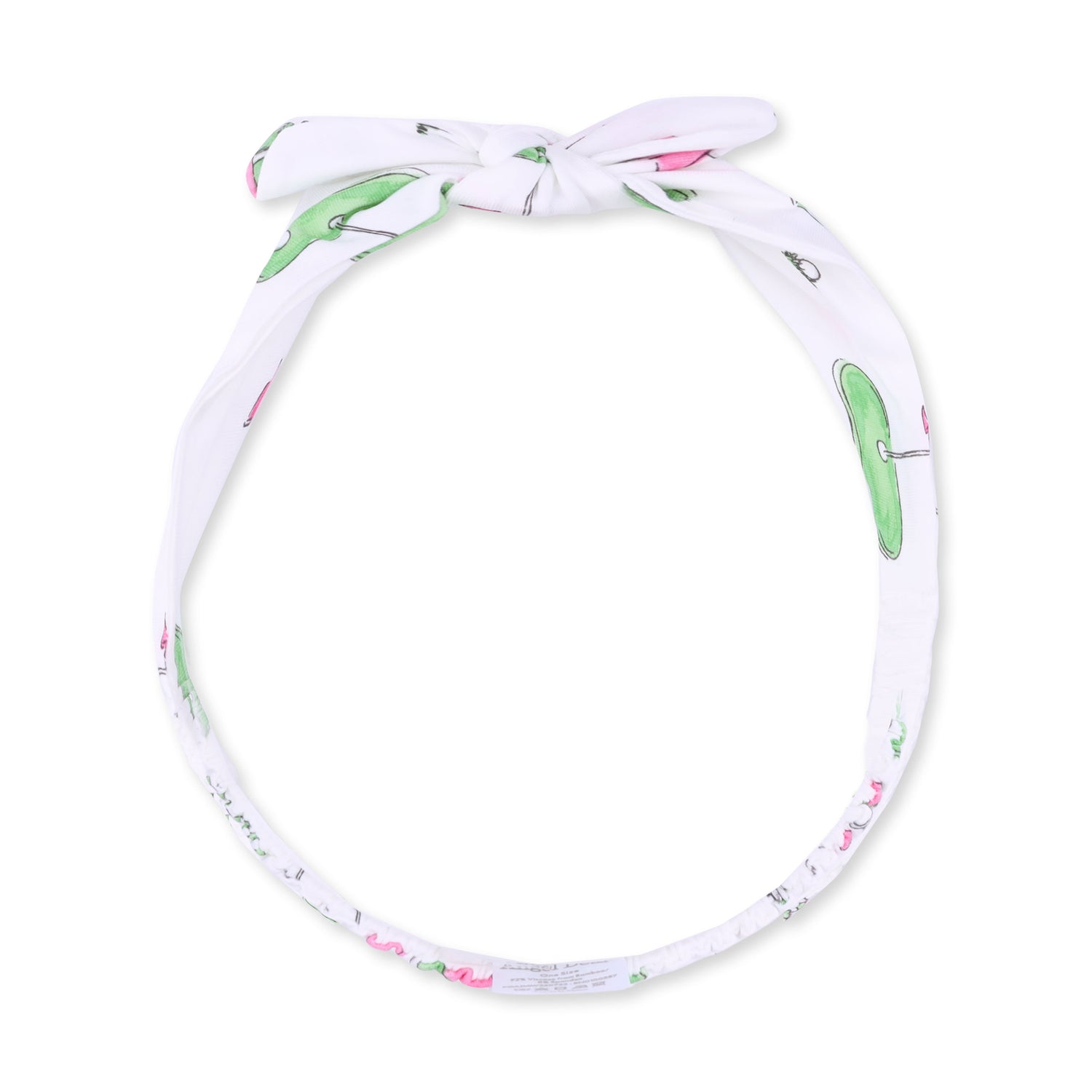 Knot headband in pink with a golf cart print and a knotted detail at the front