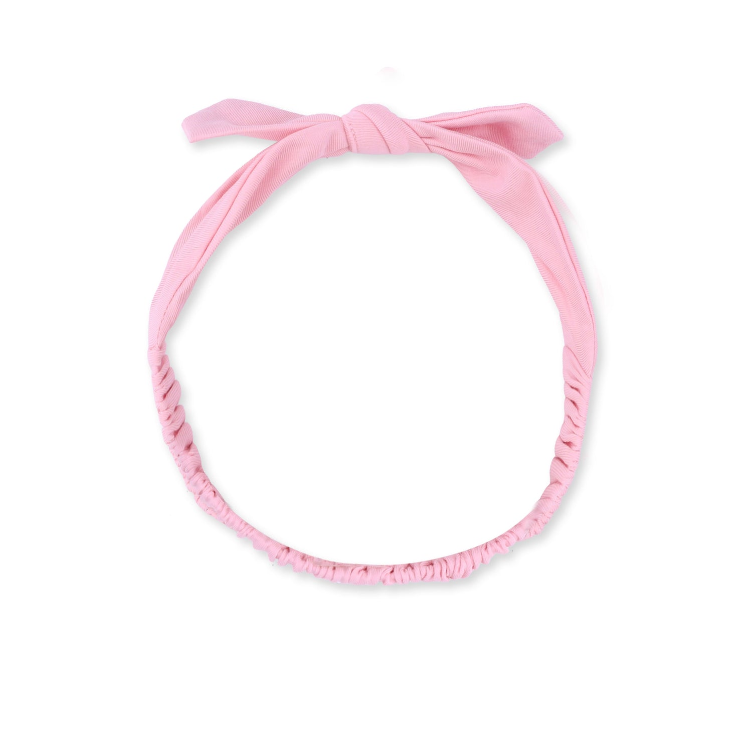 Baby knot headband in solid candy pink with a soft knotted detail at the top