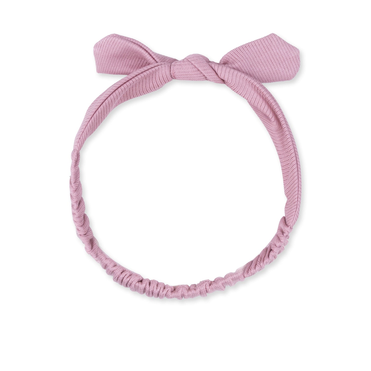 Knot headband in solid lilac ribbed modal with a classic knotted detail at the top
