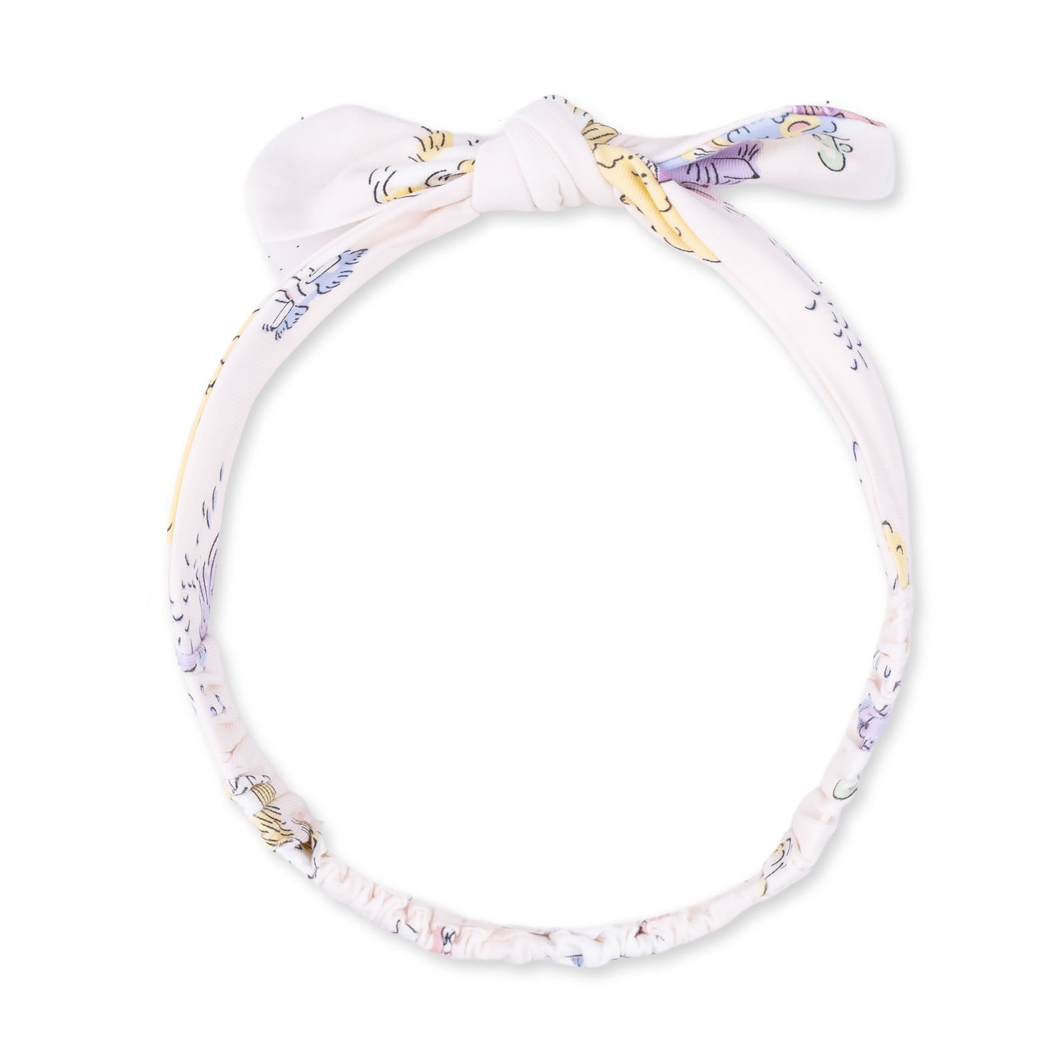 Knot headband in a Spa Dogs print with a soft knotted bow detail at the front