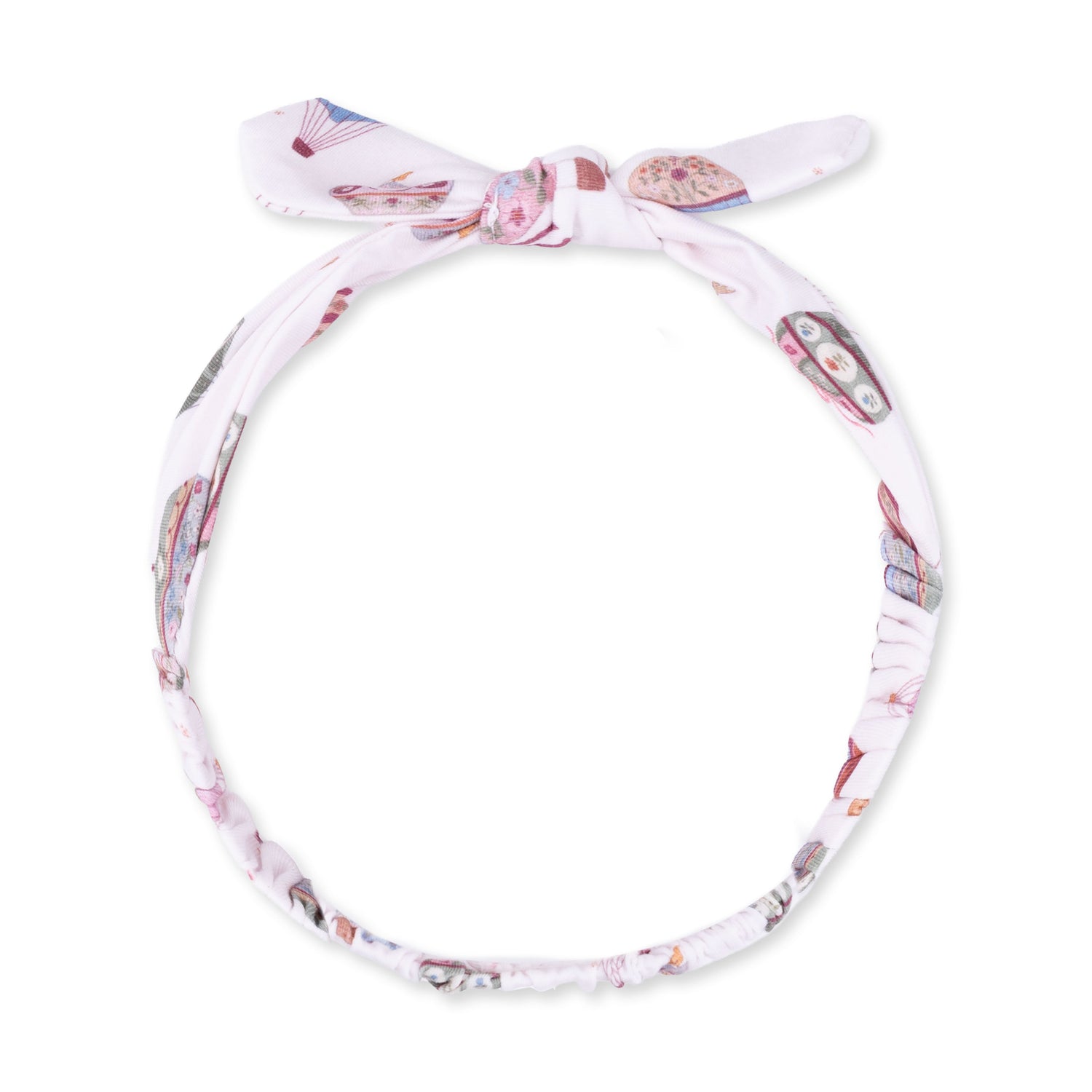 Knot headband in a hot air balloon print with a knotted detail at the front