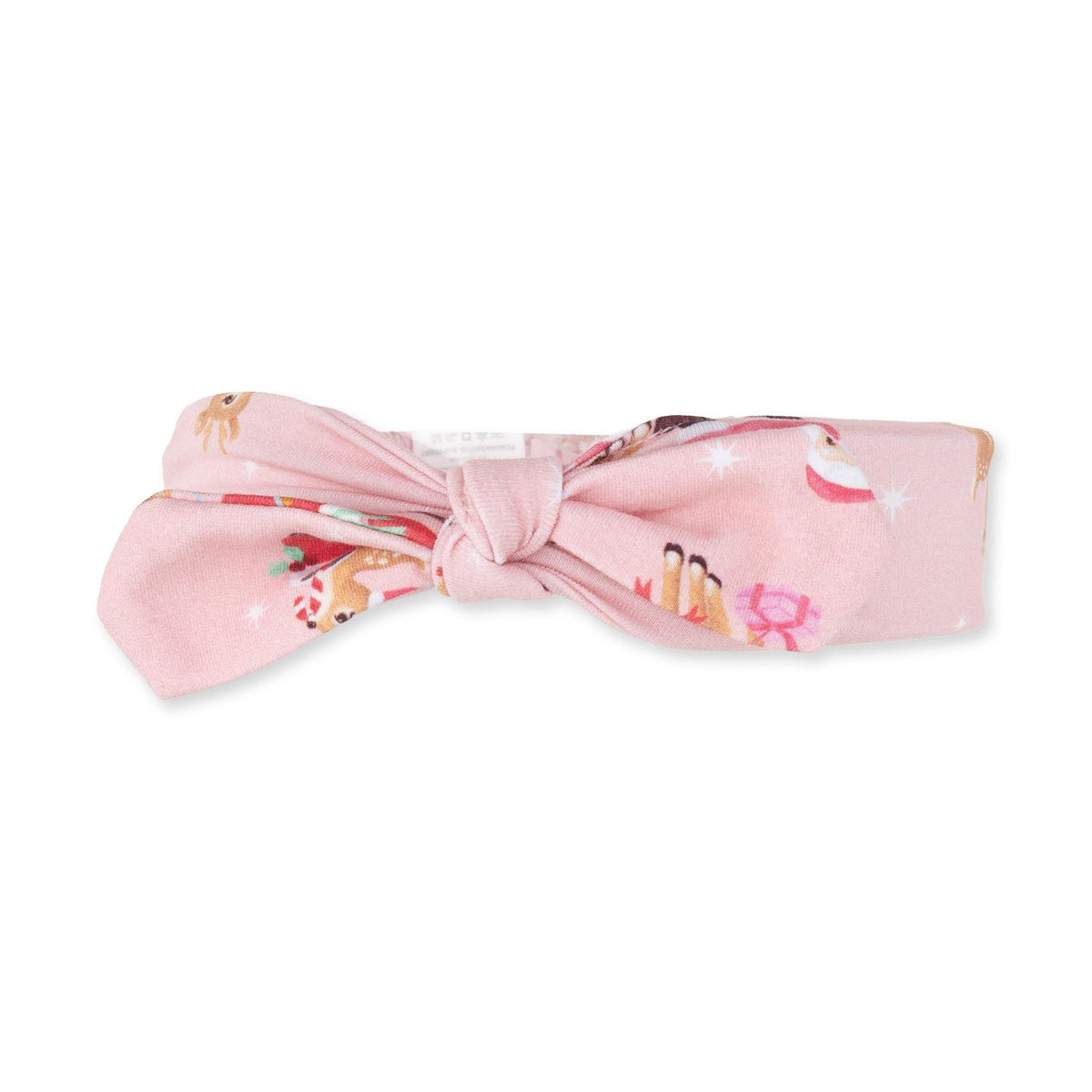 Vintage Reindeer & Santa Pink - Knot Headband by Angel Dear
