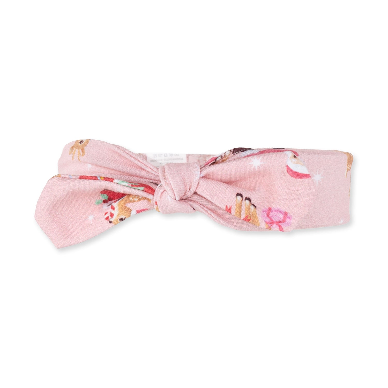 Vintage Reindeer & Santa Pink - Knot Headband