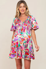 PinkBlush Elegant Satin Maternity Dress with Smocked V Neck for Expecting Mothers - Apparel & Accessories > Clothing > Dresses