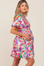 PinkBlush Elegant Satin Maternity Dress with Smocked V Neck for Expecting Mothers - Apparel & Accessories > Clothing > Dresses