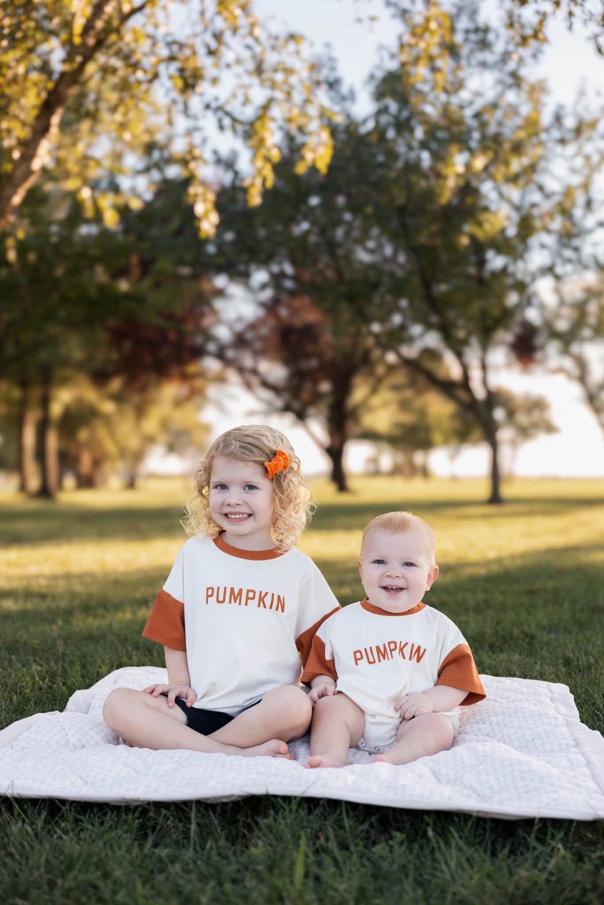 Colorblock Pumpkin Romper - Oversized by Little Joy Co.