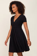 Black Pleated Nursing Dress by PinkBlush at Everetts Place