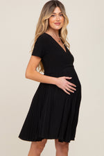 Black Pleated Maternity/Nursing Dress by PinkBlush at Everetts Place