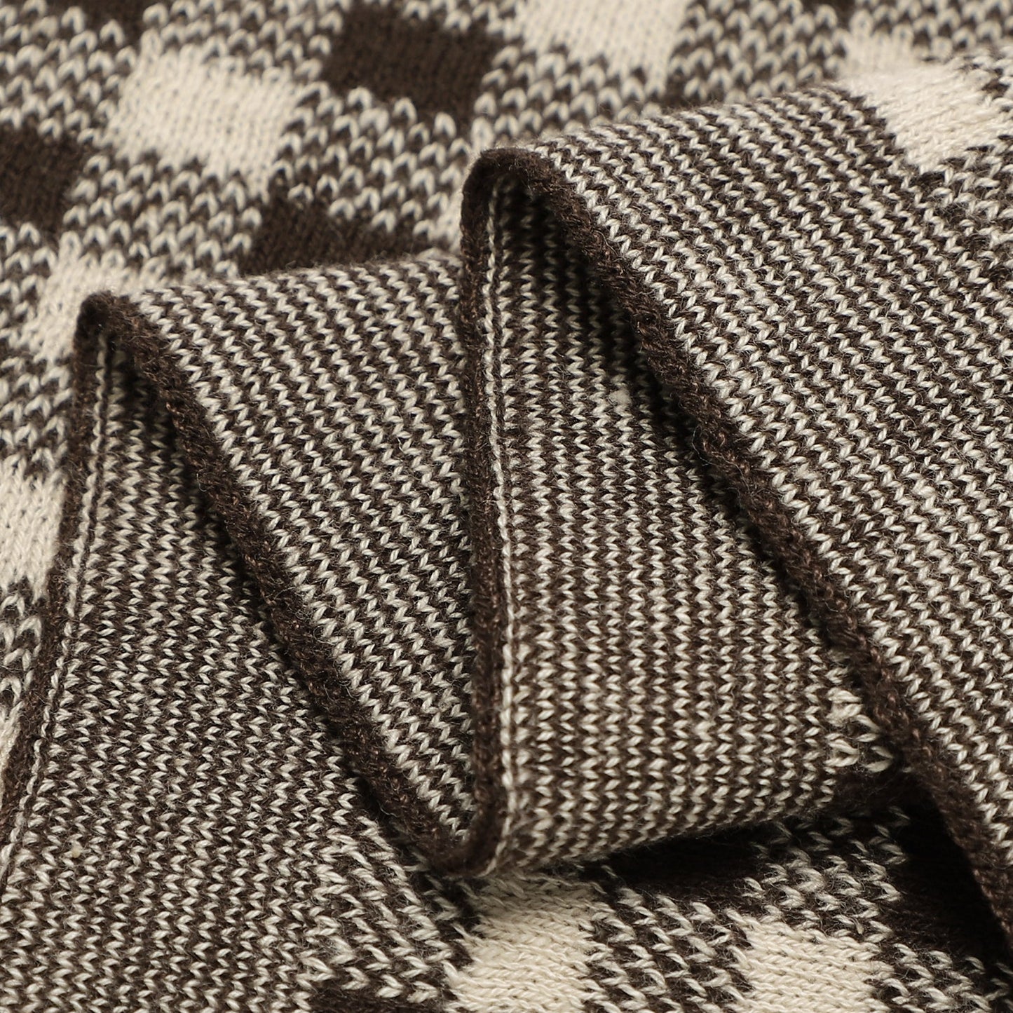 Checkered Knit Baby Blanket - Pure Cotton Comfort for Year-Round Coziness Bleu La La