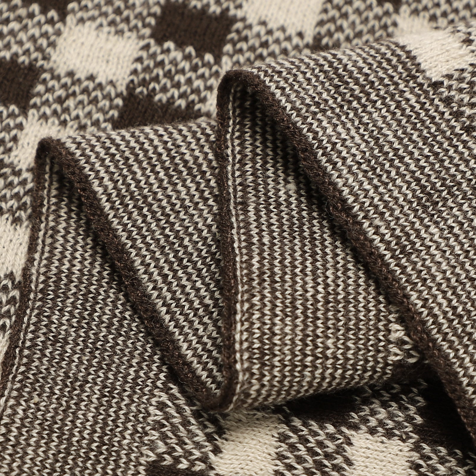 Checkered Knit Baby Blanket - Pure Cotton Comfort for Year-Round Coziness Bleu La La