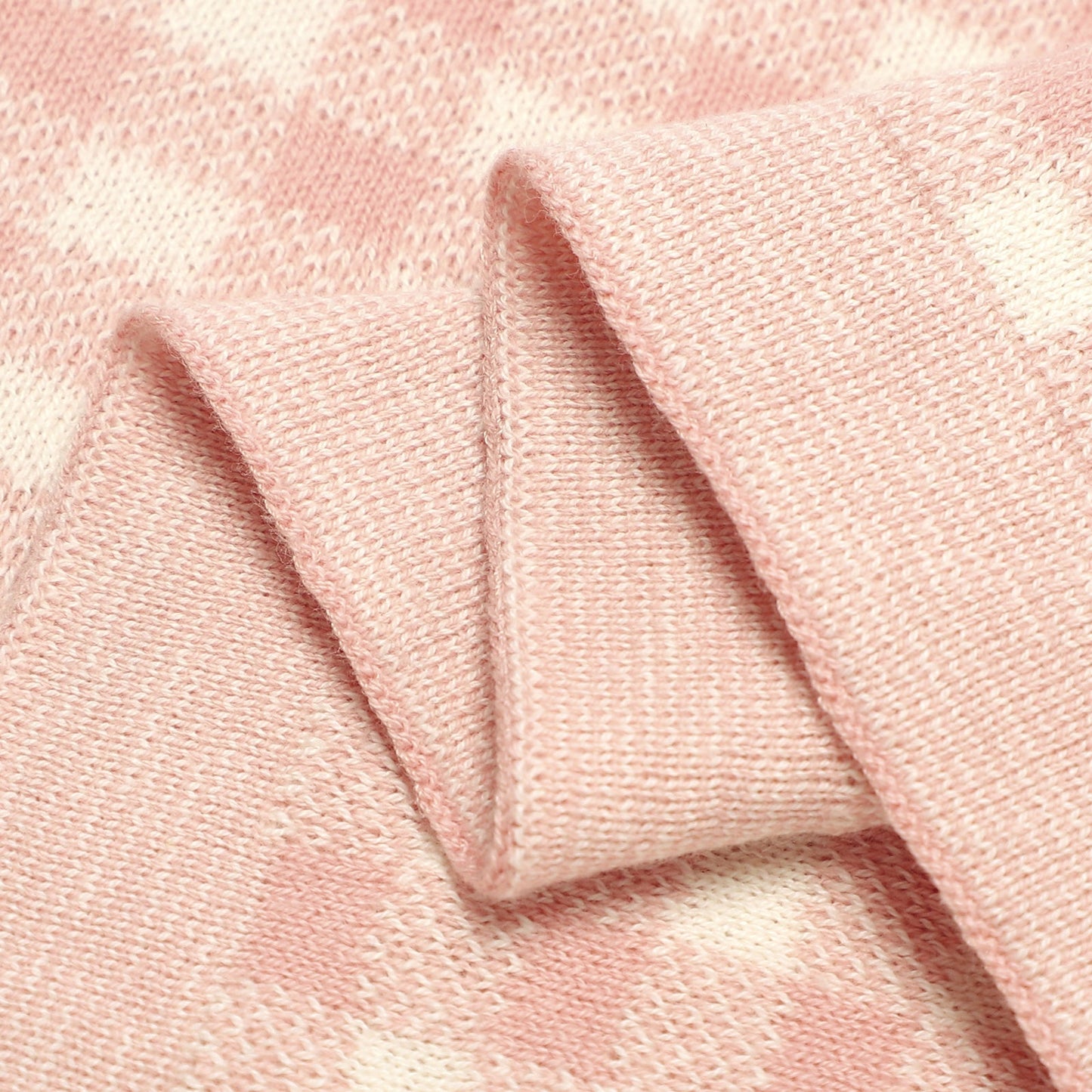 Checkered Knit Baby Blanket - Pure Cotton Comfort for Year-Round Coziness Bleu La La