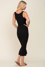 Black Ribbed Basic Maxi Dress by PinkBlush at Everetts Place
