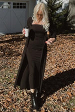 Ribbed Sleeveless Dress Cardigan Set - Two-Piece by PinkBlush (view 6 of 6)