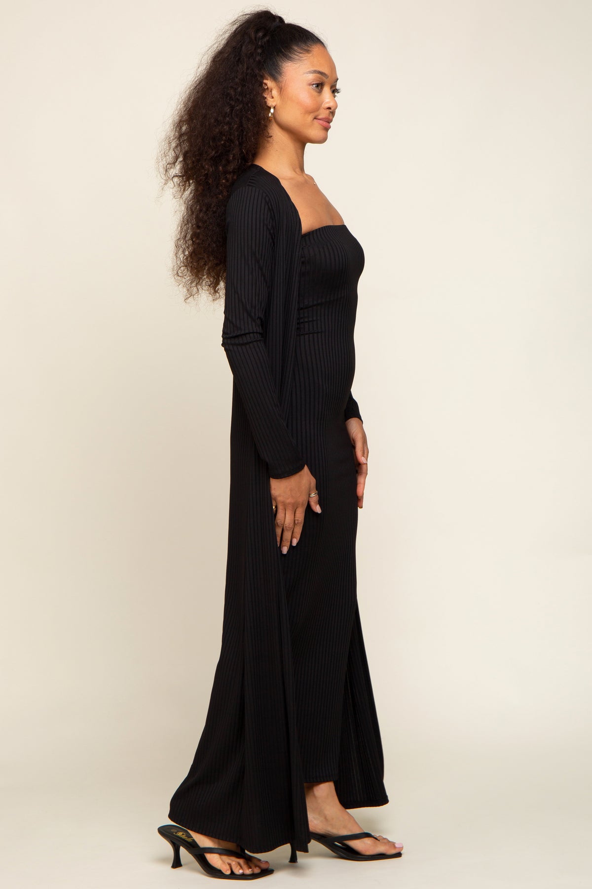Ribbed Sleeveless Dress Cardigan Set - Two-Piece by PinkBlush (view 2 of 6)