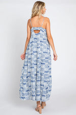 PinkBlush PinkBlush Blue Printed Tiered Maxi Dress with Back Cutout for Women - Apparel & Accessories > Clothing > Dresses