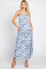 PinkBlush PinkBlush Blue Printed Tiered Maxi Dress with Back Cutout for Women - Apparel & Accessories > Clothing > Dresses