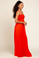 Orange Smocked Halter Maxi Dress by PinkBlush at Everetts Place