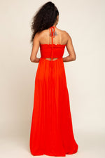 Orange Smocked Halter Maxi Dress by PinkBlush at Everetts Place