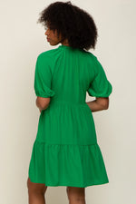 PinkBlush Elegant Green Satin Dress with Ruffle Hem for Fashionable Women - Apparel & Accessories > Clothing > Dresses