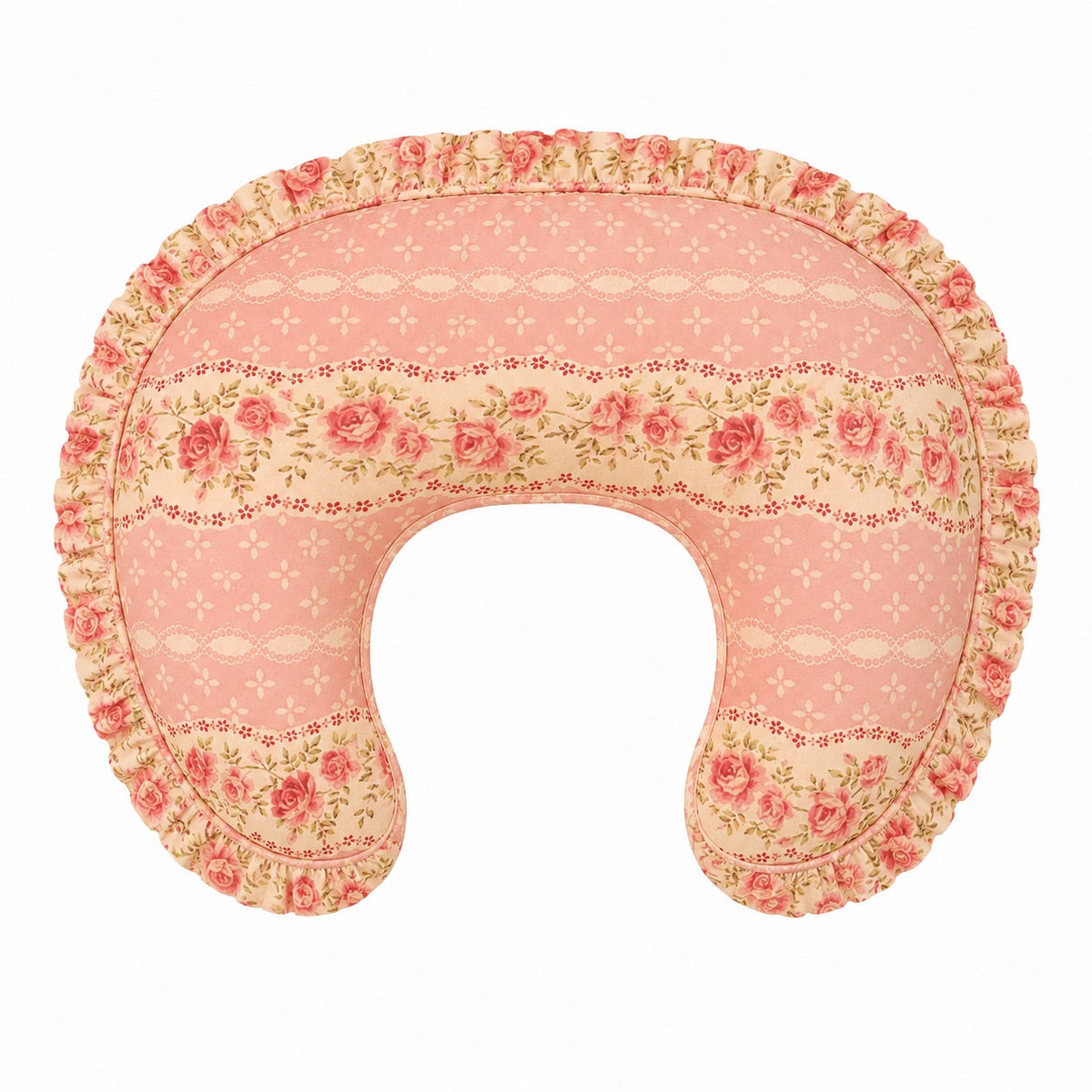 Pink Rose Ruffle Nursing Pillow Cover by Little Mae & Co