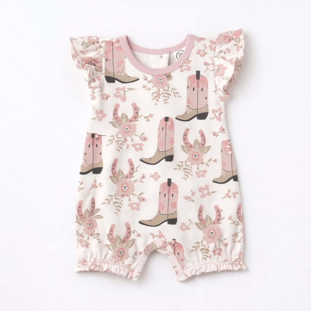Pink Cowgirl Baby Bubble Romper – Cotton Western by Tesa Babe at Everetts Place