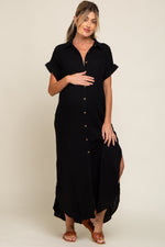 Button Down Nursing Friendly Maternity Midi Dress by PinkBlush (view 5 of 9)