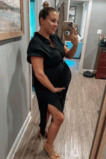 Button Down Nursing Friendly Maternity Midi Dress by PinkBlush (view 6 of 9)