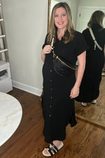 Button Down Nursing Friendly Maternity Midi Dress by PinkBlush (view 7 of 9)