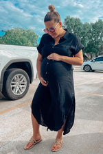 Button Down Nursing Friendly Maternity Midi Dress by PinkBlush (view 8 of 9)