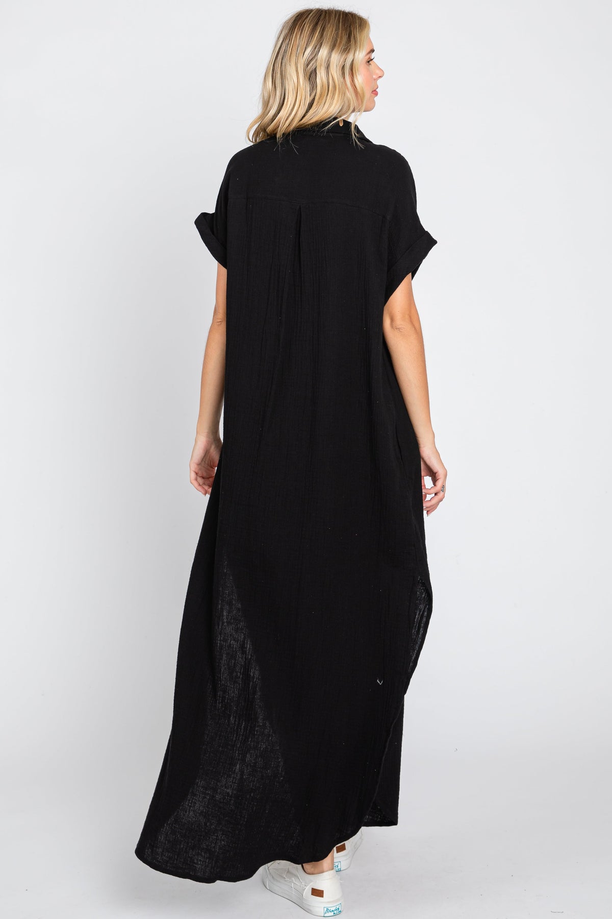 Black Button Down Midi Dress by PinkBlush at Everetts Place