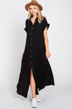 Black Button Down Midi Dress by PinkBlush at Everetts Place