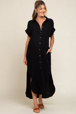 Button Down Nursing Friendly Maternity Midi Dress by PinkBlush (view 1 of 9)