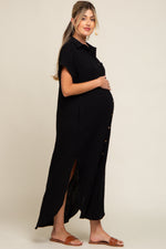 Button Down Nursing Friendly Maternity Midi Dress by PinkBlush (view 2 of 9)