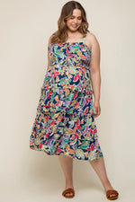 PinkBlush PinkBlush Floral Tiered Maternity Midi Dress for Stylish Moms-to-Be - Apparel & Accessories > Clothing > Dresses