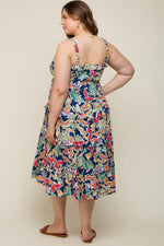 PinkBlush PinkBlush Floral Tiered Maternity Midi Dress for Stylish Moms-to-Be - Apparel & Accessories > Clothing > Dresses