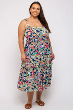 PinkBlush PinkBlush Floral Tiered Maternity Midi Dress for Stylish Moms-to-Be - Apparel & Accessories > Clothing > Dresses