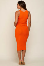 PinkBlush Premium Ribbed Knit Maternity Midi Dress with V Neck for Expecting Moms - Apparel & Accessories > Clothing > Dresses
