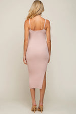 PinkBlush PinkBlush Maternity Midi Dress with Side Slit for Expecting Mothers - Apparel & Accessories > Clothing > Dresses