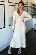 Taupe Ribbed Knit Maxi Dress by PinkBlush
