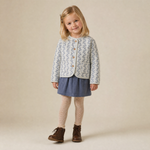 Organic Quilted Buttoned Jacket - Bluebell Vine by Makemake Organics