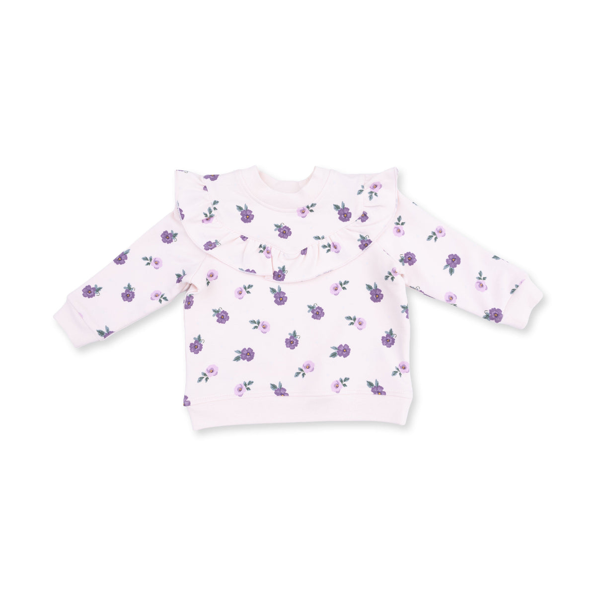Violetta Floral - V-Ruffle Sweatshirt by Angel Dear