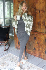 Black Striped Sleeveless Fitted Maxi Dress by PinkBlush at Everetts Place