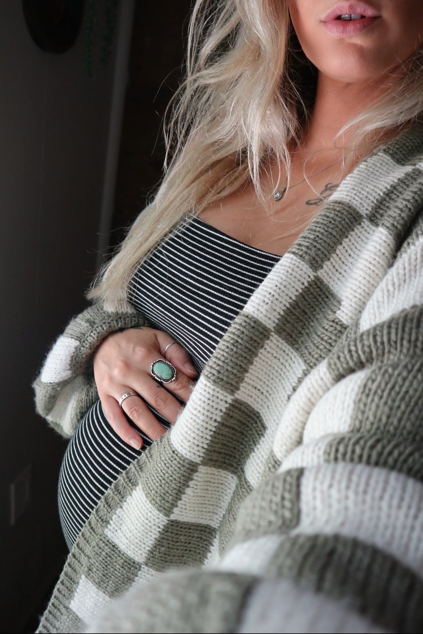 Black Striped Sleeveless Fitted Maternity Maxi Dress by PinkBlush at Everetts Place