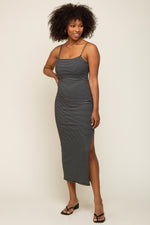 Black Striped Sleeveless Fitted Maxi Dress by PinkBlush at Everetts Place