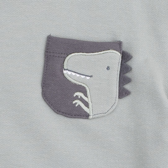 Playful Dinosaur Drop Sleeve Sweatshirt by Angel Dear (view 4 of 4)