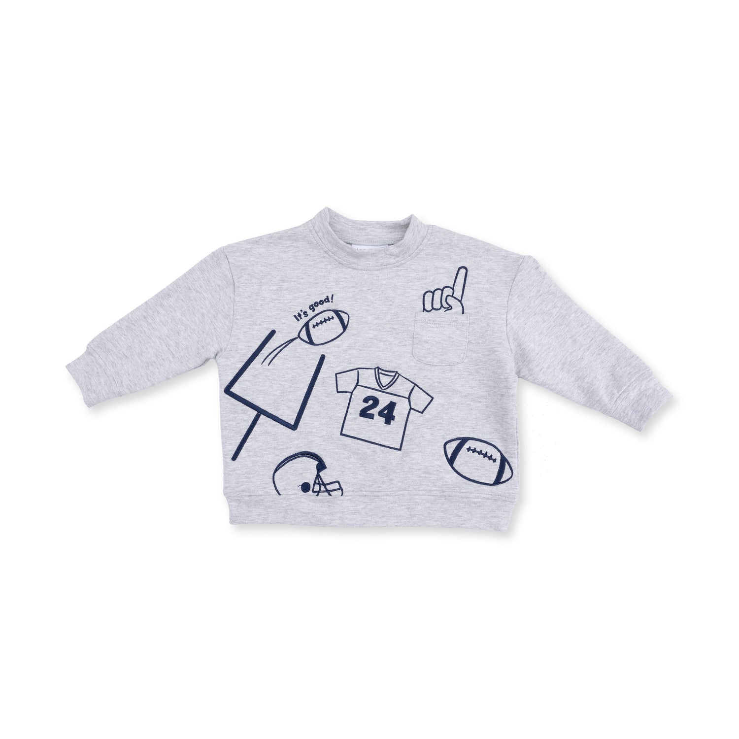 Football Navy - Drop Sleeve Sweatshirt