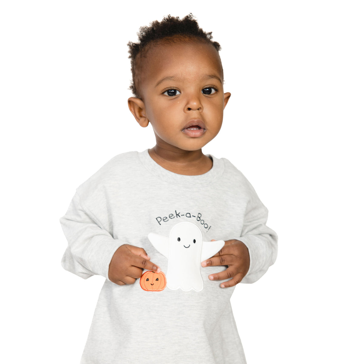 Ghosts - Gray Drop Sleeve Sweatshirt by Angel Dear