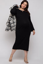Ribbed Knit Plus Size Maternity Maxi Dress by PinkBlush